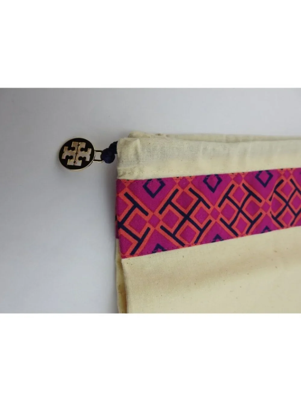 Tory Burch Dust Bag Lot 2 Drawstring Shoe Handbag Storage Bags Logo Charms 24